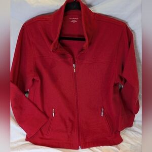 Vintage Allison Daley Red Jacket‎ Windbreaker Medium Tweedish textured pattern